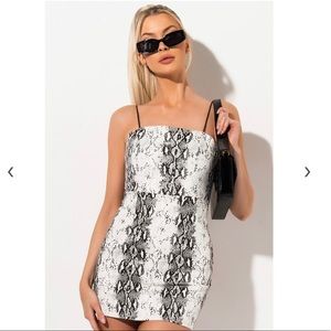Akira Snakeskin pattern mini dress
